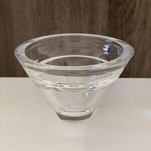 Hanne Dreutler Arthur Zirnsack Studio Ahus Sweden Signed 1997 Crystal Bowl Vase